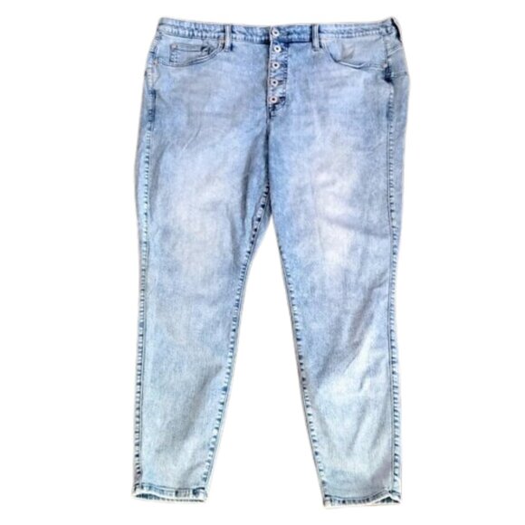 Torrid Acid Wash Bombshell Skinny High-Rise Jeans Button Fly Size 24 90's Y2K - Picture 3 of 7